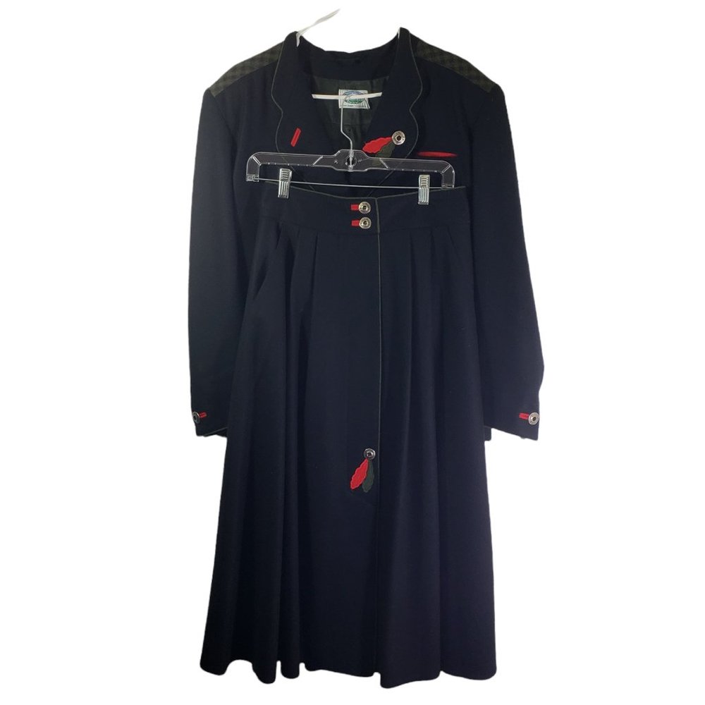 TRACHTENMODEN, ALPENTRAUM Size 10 Navy Skirt and Jacket Suit Folk German Set